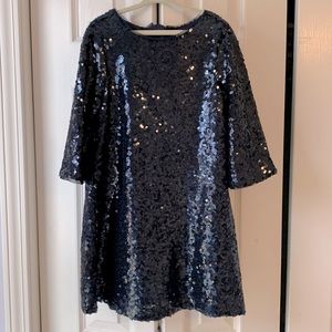 Size Small - Gap Kids - lined sequin navy swing dress